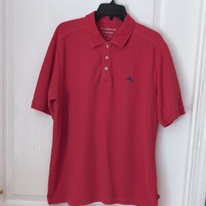 Tommy Bahama Islandzone Supima Cotton Polo Shirt. Size Large. Dark Coral
